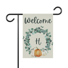 Cargar imagen en el visor de la galería, Garden Flag: Monogram Wreath Pumpkin-H
