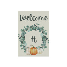 Cargar imagen en el visor de la galería, Garden Flag: Monogram Wreath Pumpkin-H
